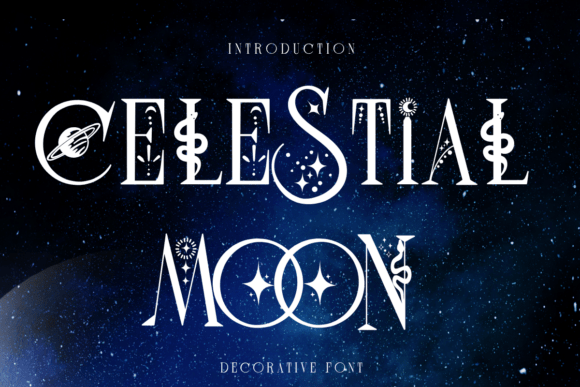 Celestial Moon: A Decorative Font for Editorial Design